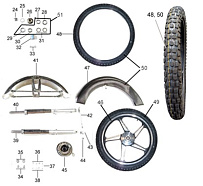 Переднее колесо для мотоцикла Racer RC50/CM48Q Alpha, RC70 Alpha
