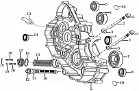 Правая половина двигателя ДВИГАТЕЛЯ Racer ZS177MM 250 cc