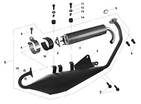 Труба выхлопная с глушителем СКУТЕРА STELS VORTEX 150