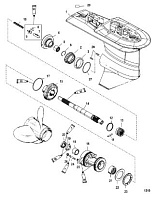 Корпус шестерни, Prop 2.31:1 USA0T627234/BEL0P215631 и ниже 2-Х ТАКТНОГО ПЛМ MERCURY 90 Серийный номер от 0G760300 до 0T979999