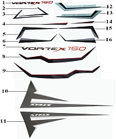 Наклейки декоративные (Часть 2) СКУТЕРА STELS VORTEX 150