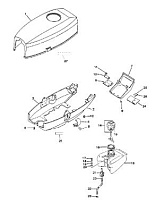 Капот и топливный бак, 1B575522 и ранее 2-Х ТАКТНОГО ПЛМ MERCURY ME 2,5M Серийный номер от 0T894577 и выше