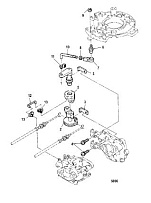 Дроссельная тяга 2-х тактного ПЛМ MERCURY 9.9 MH 169CC Серийный номер от 0N007788 до 0N055109
