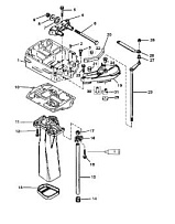 Выхлопная труба 2-Х ТАКТНОГО ПЛМ MERCURY 90 Серийный номер от 0D283222 до 0G760299