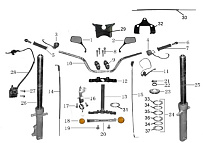 Передний амортизатор, руль МОТОЦИКЛА Racer RC150-23 Tiger New