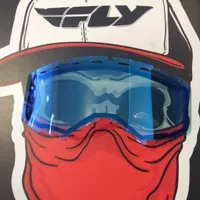 Стекло очков двойное с вентиляцией FLY RACING зеркальное/синее