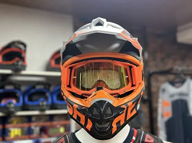 Шлем кроссовый HETOSHI OF836 EXOSS CROSS PRO MX289 цв.Серо-оранжево-черный Матовый р.M