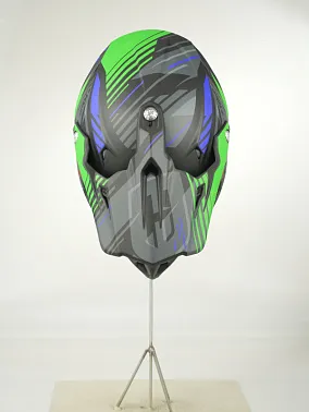 Шлем кроссовый HETOSHI OF836 EXOSS CROSS PRO MX289 цв.Черно-сине-зеленый Матовый р.L