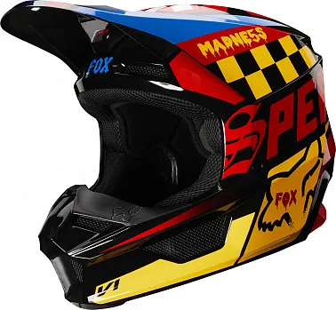 Мотошлем Fox V1 Czar Helmet Black/Yellow