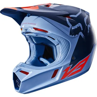 Мотошлем Fox V3 Libra Helmet Orange/Blue