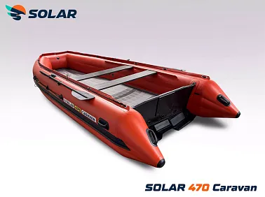 Лодка надувная моторная solar-470 caravan super jet tunnel