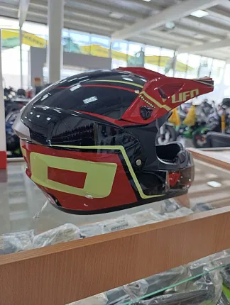 Шлем кроссовый HETOSHI UFD XD1-2 цв. Черно-бело-красный р. M 