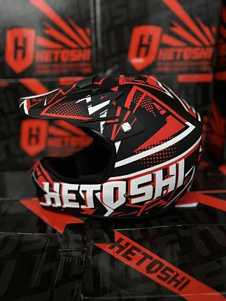Шлем кроссовый детский HETOSHI Cross-Kids KY-B12 цв.Красно-черно-белый Матовый р.Y-XL