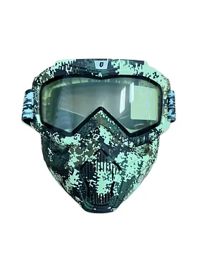 Очки зимние HETOSHI Face Mask FJ026B (двойное стекло) цв.Камуфляж(Nato green) цв.стекла прозрачный
